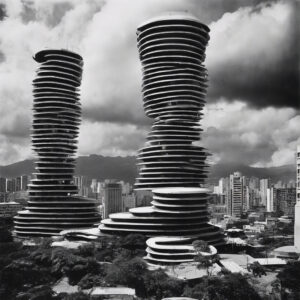 Proyección Futurista en Monocromo: Arquitectura y Urbanismo de Caracas