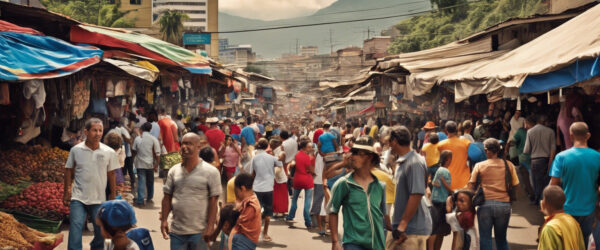 "Mercado bajo el Cielo: Un lienzo de Vida y Color en la Tierra de Gracia"