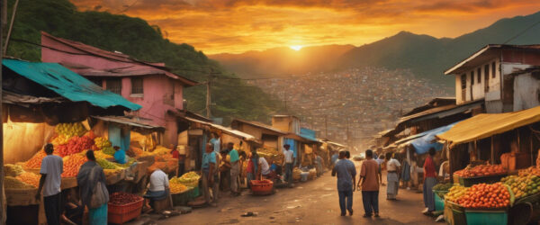 Resiliencia en el Caos: Venezolanos bajo el Atardecer Dorado