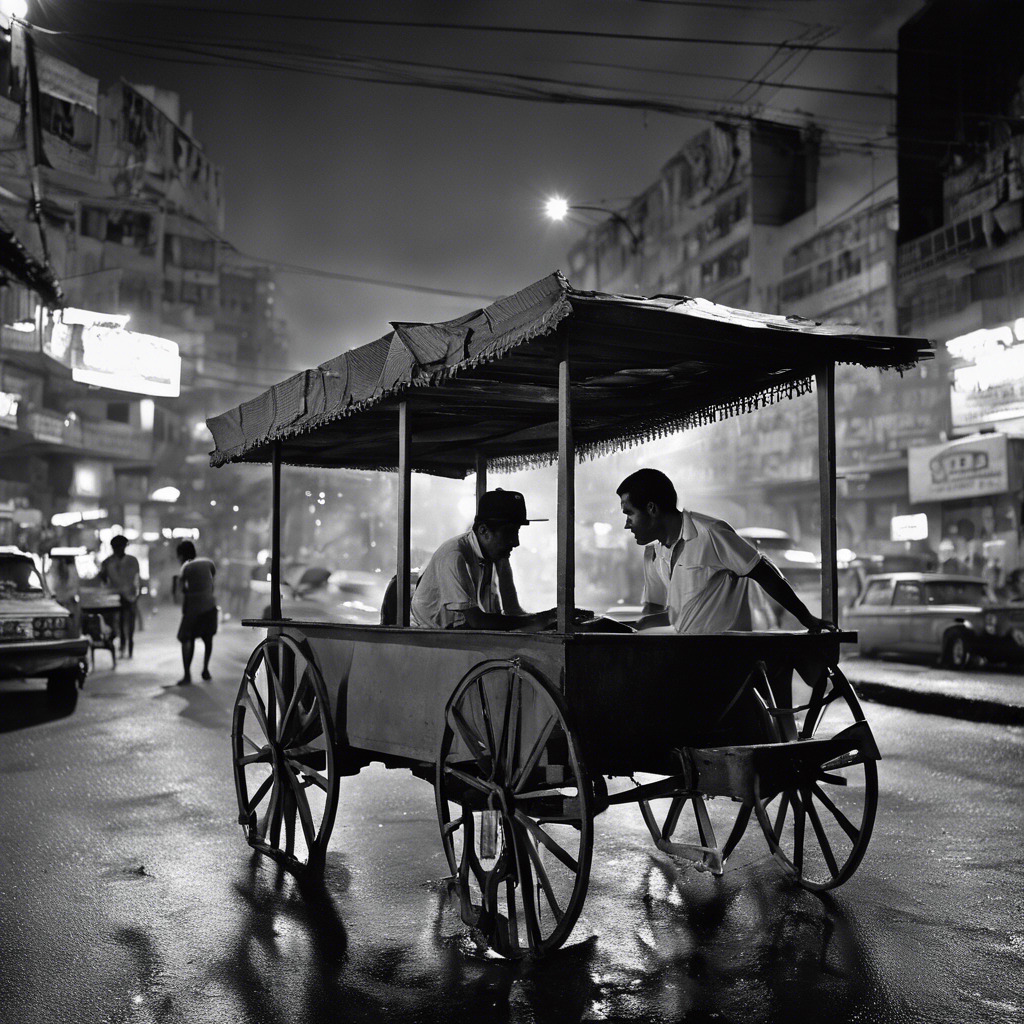 Contraste Futurista: Antiguo y Moderno en Blanco y Negro