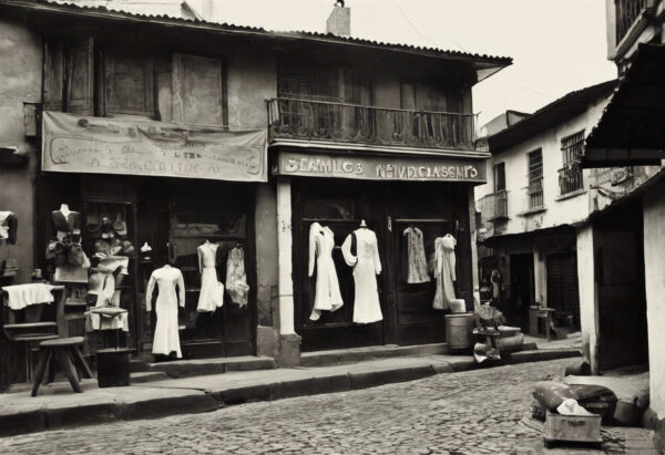 La Costurera del Siglo XIX - Un Retrato de la Moda Venezolana en Blanco y Negro.