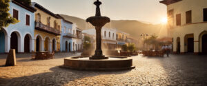 "Amanecer en la Plaza: Reflejos de una Vida Sencilla"