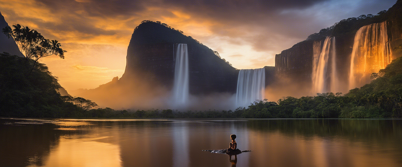 "Contraste de Innocencia: Un Atardecer Venezolano"