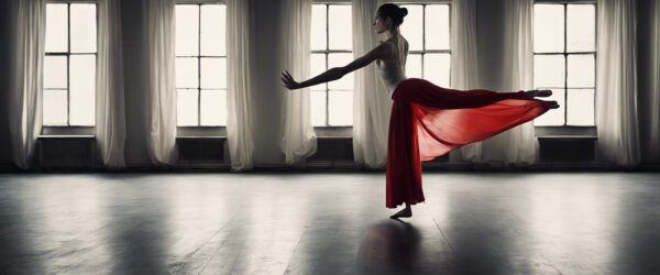 Poesía corporal
 
Español :
Una cautivadora escena bañada en suaves pasteles donde el espacio es relevante para la composición. En el centro de un amplio escenario enmarcado con cortinas oscuras, una solitaria bailarina viste de blancos tejidos y una tela roja atada a la cintura, mostrada en pleno movimiento, los músculos tensados por el delicado y potente ballet. Su delgada figura está capturada en un delicado salto, sus brazos extendiéndose graciosamente hacia los cielos y sus ojos cerrados en concentración. La iluminación es clave, una única fuente de luz, suave y cálida, dirigida de tal manera que crea un efecto halo alrededor de ella, iluminándola y dejando las esquinas de la escena en sutiles sombras. La fotografía también captura la atmósfera etérea, manifestando la cruda emoción y sinergia entre la bailarina y el escenario vacío, o la 'mise en scene' si se quiere. Original sí, aun así, se inclina hacia la estética minimalista - la imagen se inclina hacia lo no adornada sin distracciones innecesarias, permitiendo que la atención del espectador se centre en la profundidad de la presentación de la bailarina.