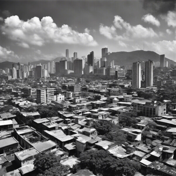 "Retrato de una Ciudad Futura: Juxtaposición en Blanco y Negro de la Venezuela Urbana"