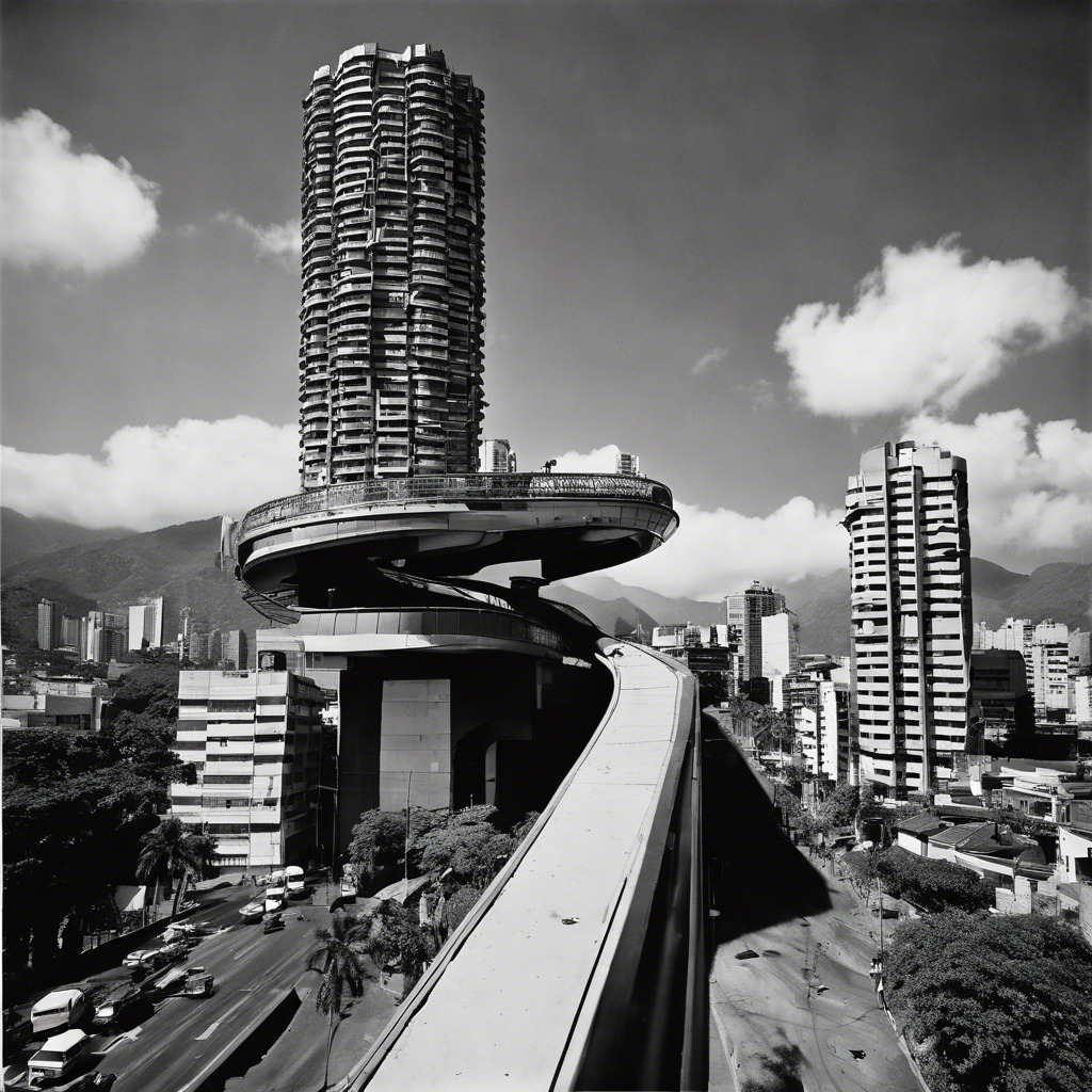 "Reverberación Futurista: Caracas en Contraste"