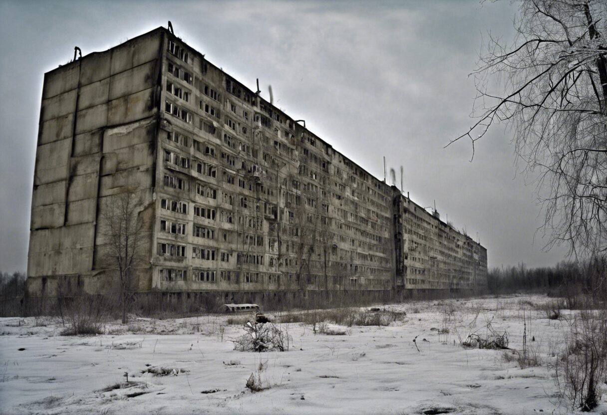 "Chernobyl: Belleza Desolada en Frío Invierno"