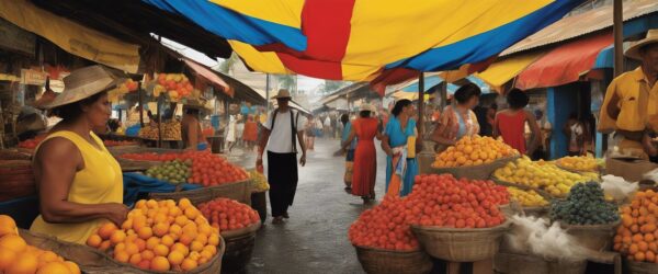 Resiliencia Radiante: Retrato de una Vendedora de Frutas Venezolana.