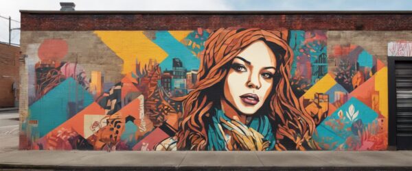 "Mujeres en Contraste: Un Mural de Calle"