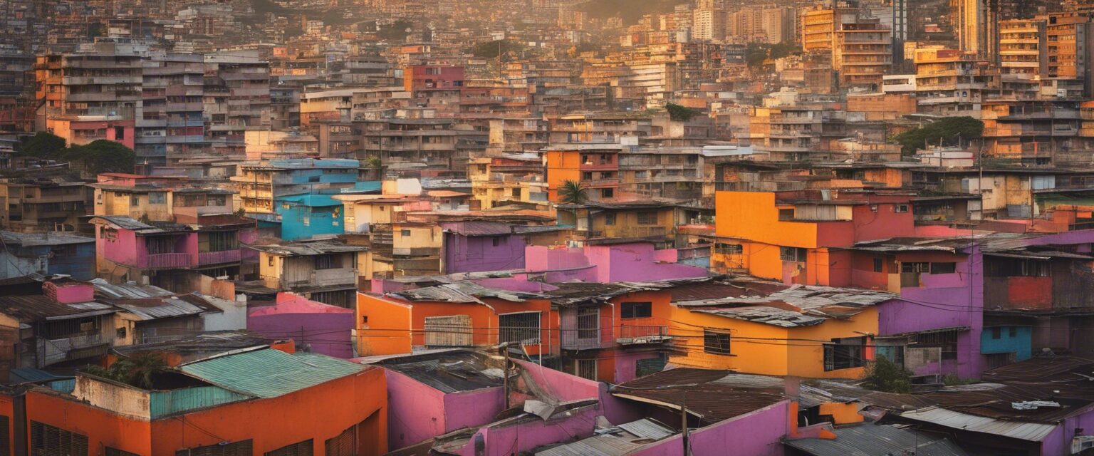 Atardecer en Barrio Caraqueño: Un Retrato del Realismo Venezolano