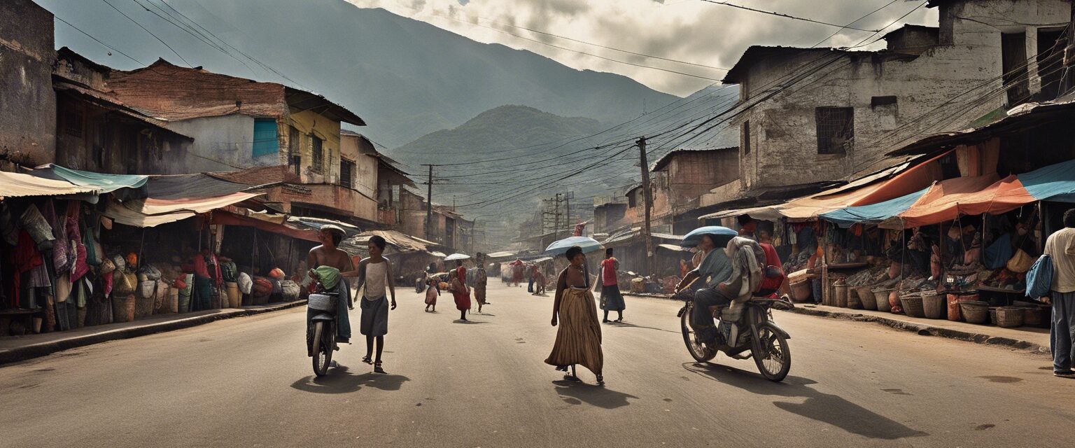 "Atardecer en el Mercado: Un Retrato del Realismo Venezolano"