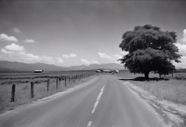 "Anhelo del Siglo XIX: Paisaje Venezolano en Blanco y Negro"