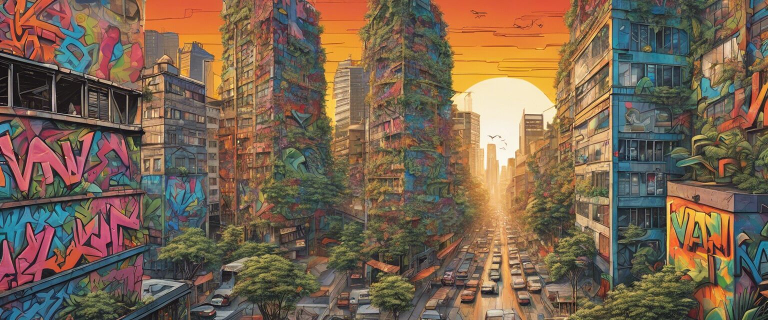 "Atardecer Urbano: Una firma artística de VAN"