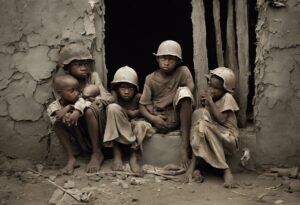 "Infancia Shackled: La Resilencia en Guerra"