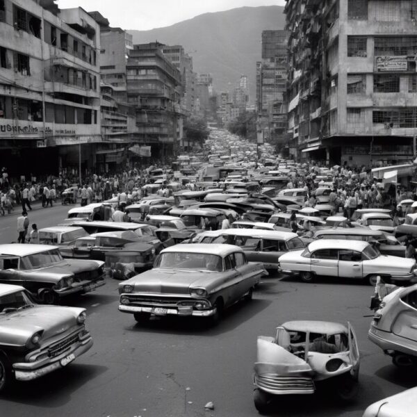 "Caracas: Relicario Futurista en Blanco y Negro"