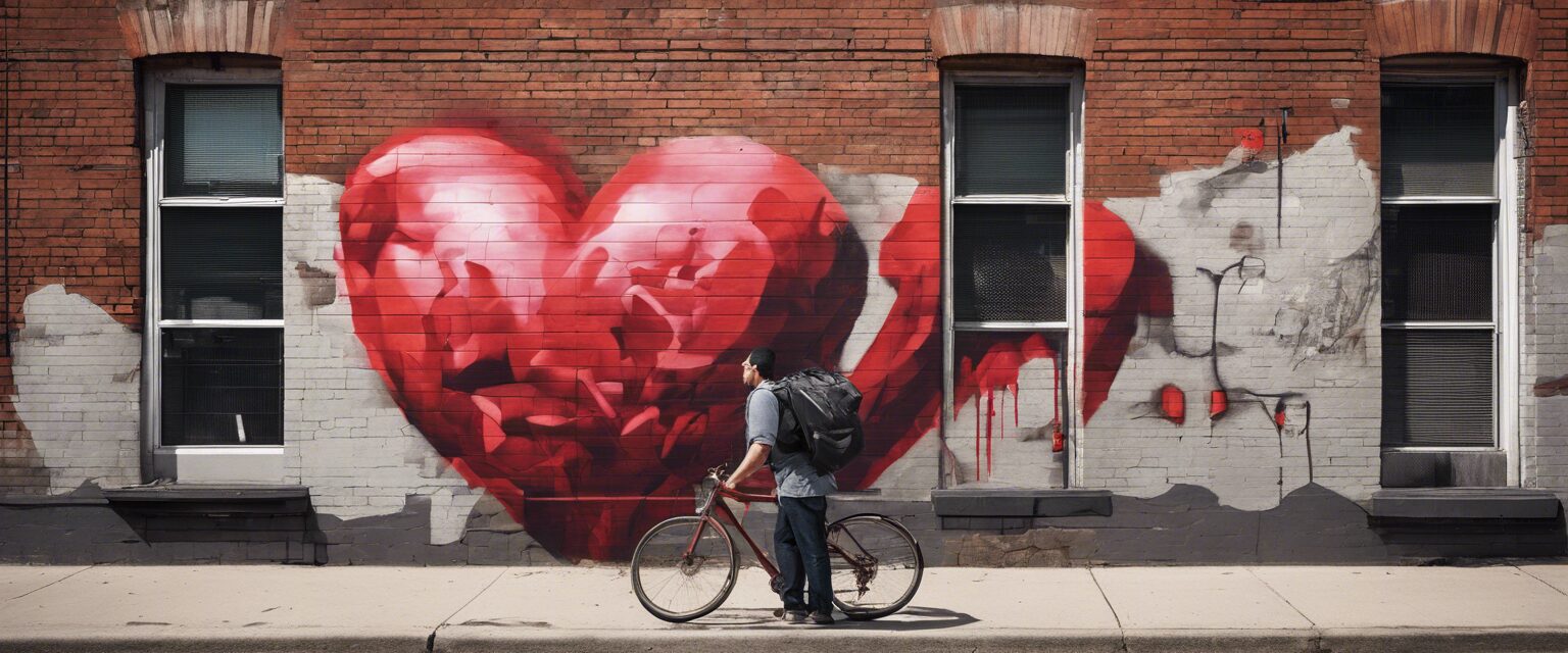 "Mural del Amor: Un Latido con Stencils"