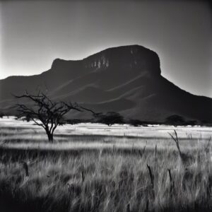  "Ecos Futuristas en Monocromo: Un Atardecer Venezolano"

