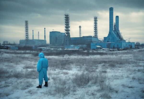 "Desolación Futura: Metrópolis Azul Fría"