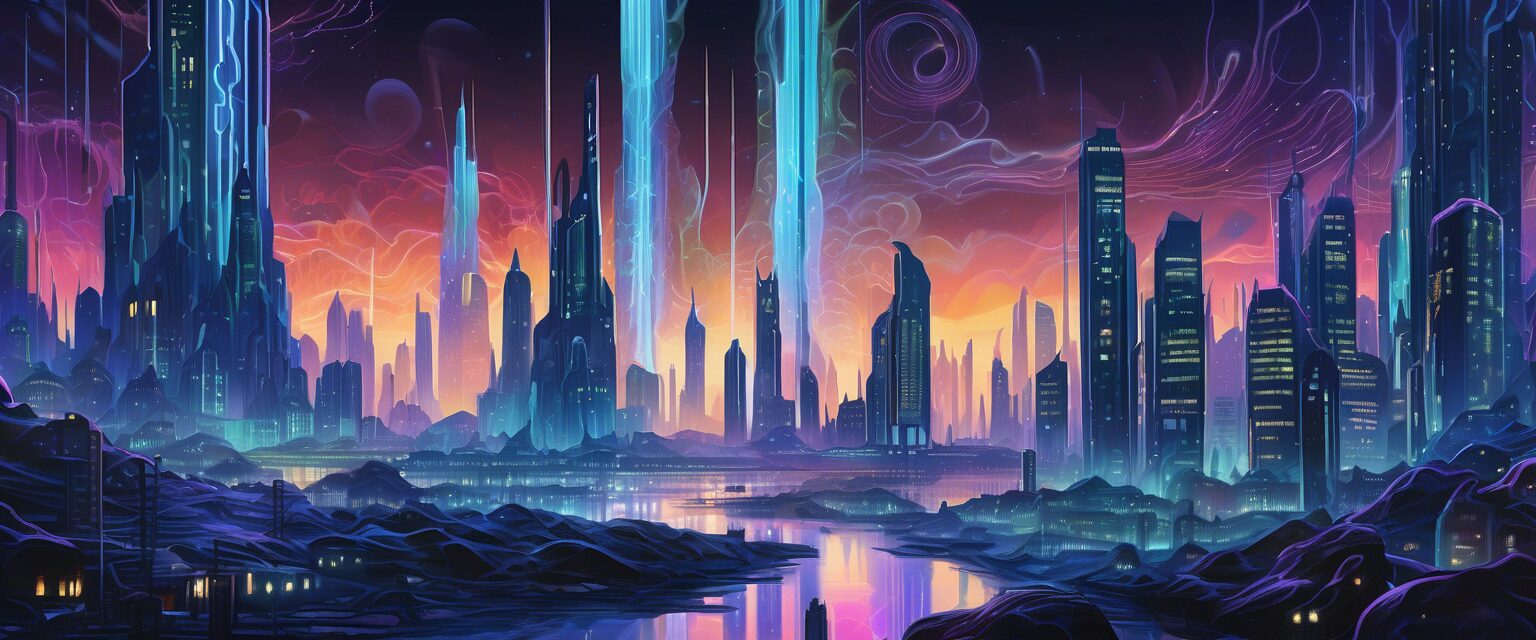 
"La Ética de la Inteligencia Artificial: la Armonía Transhumana en la Megaciudad Futurista"

