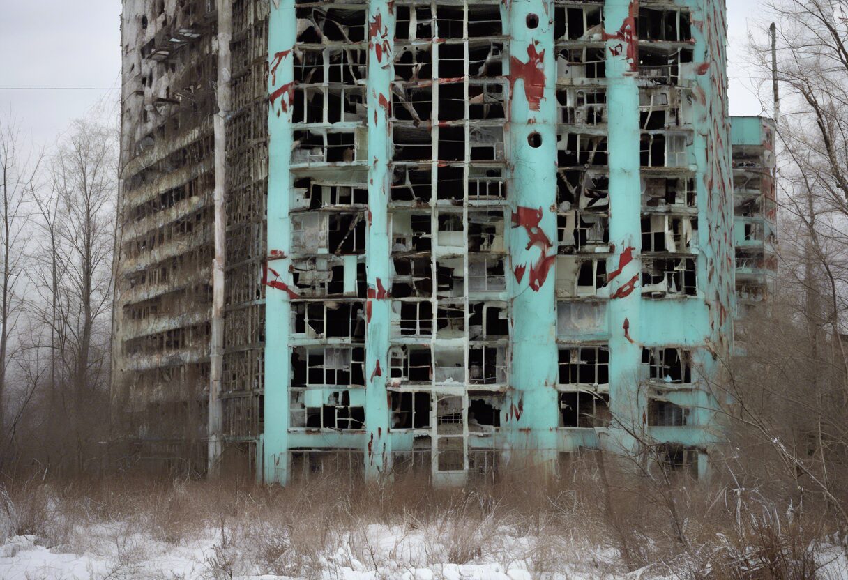  "Amanecer Helado en el Reactor 4: La Belleza Desalentadora de Chernobyl"

