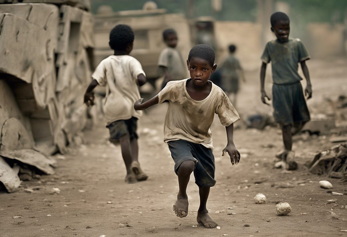  Niños Jugando entre Ruinas: Una Luz Brillante en tiempos de Guerra.

