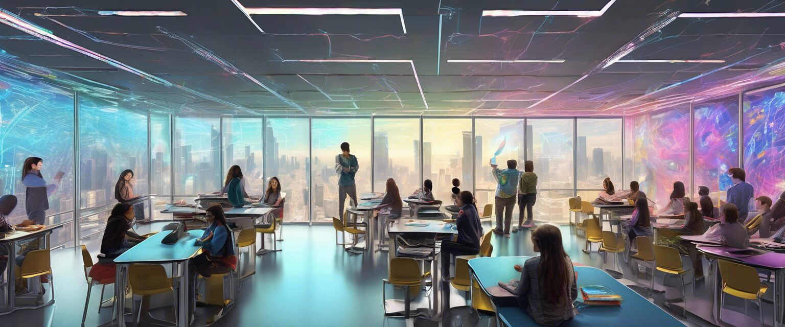  "Hologramas de Sabiduría: La Educativa Sinfonía de la Tecnología Transhumana."

