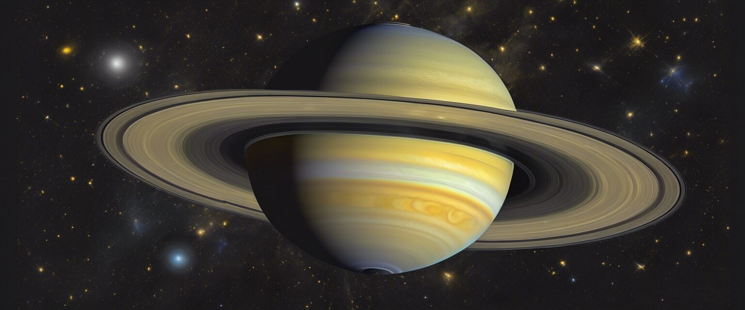  Resplandor Cósmico: Saturno y Sus Anillos

