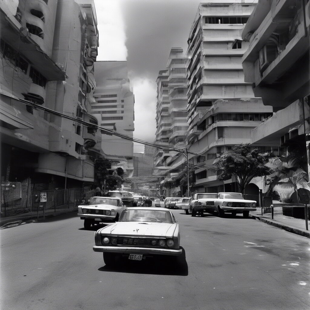  
"Crónicas Futuristas: Un Agudo Contraste en Caracas"

