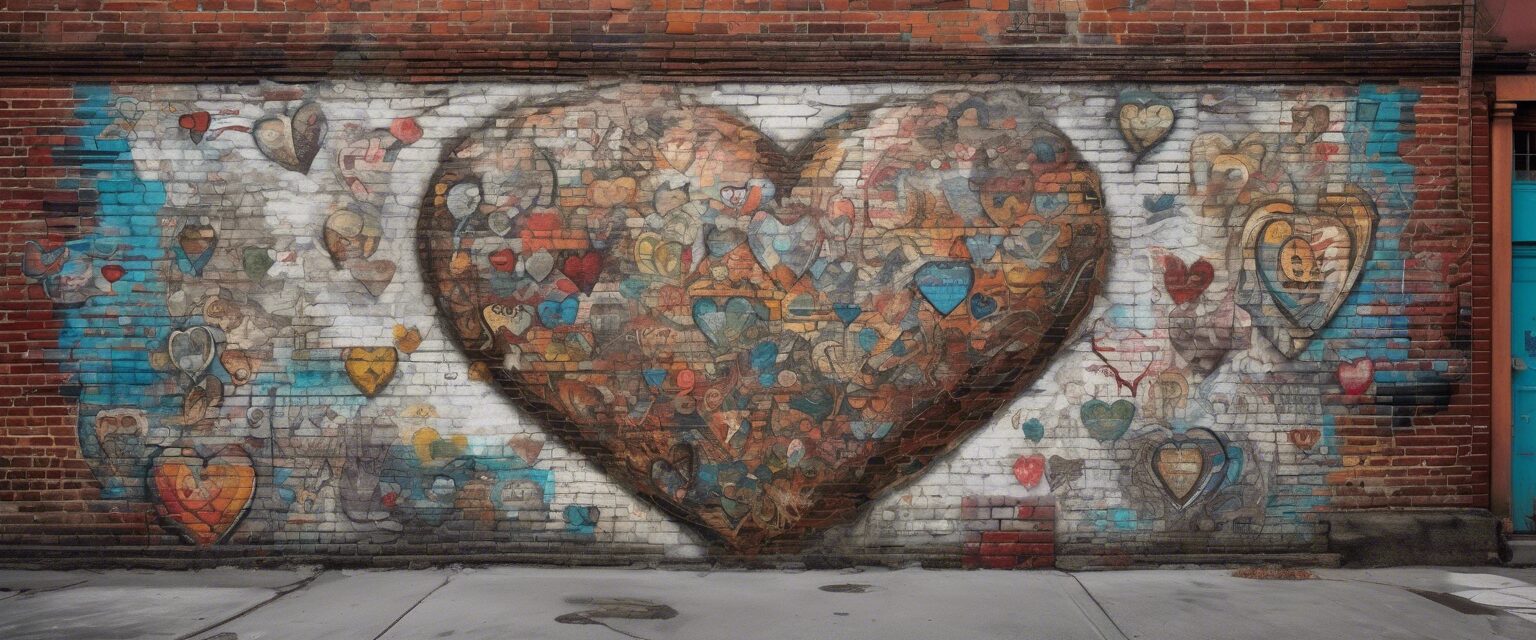  "Corazones Entrelazados: Un Tributo Urbano al Amor"

