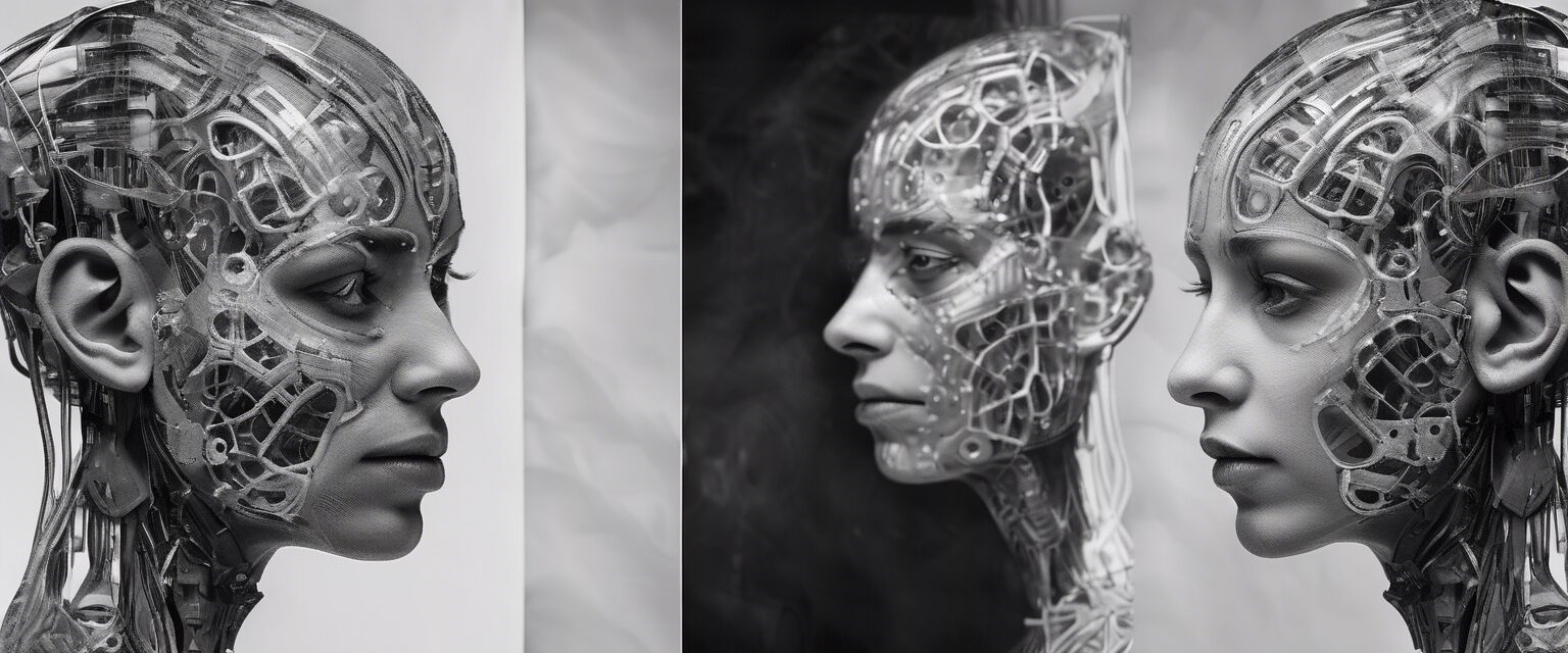  Reflejos del Yo Transhumano: Un Viaje a través de Luz y Sombra

