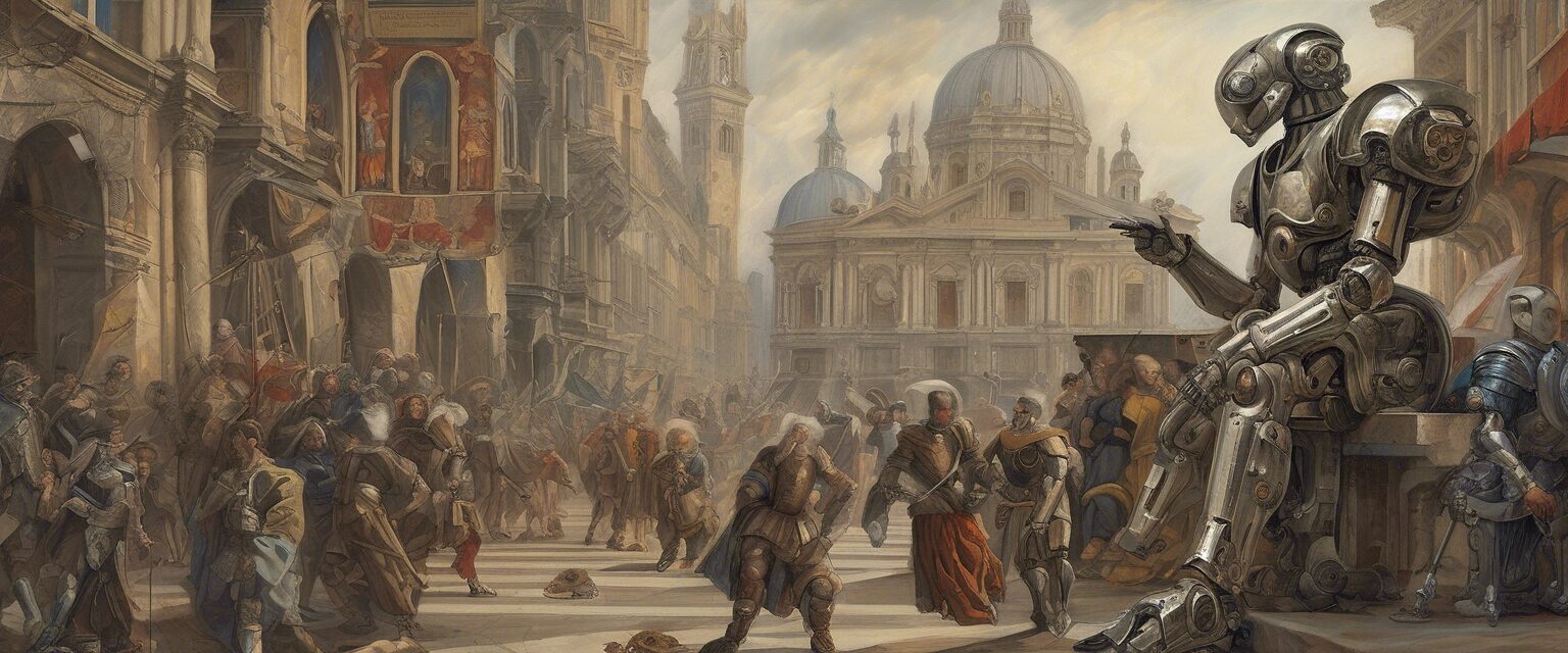  "Coexistencia Renacentista: Humanos y Cyborgs"

