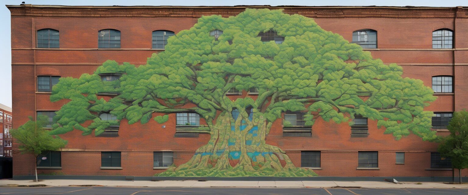  "Sobre la Vida: Un mural estarcido de la existencia humana"

