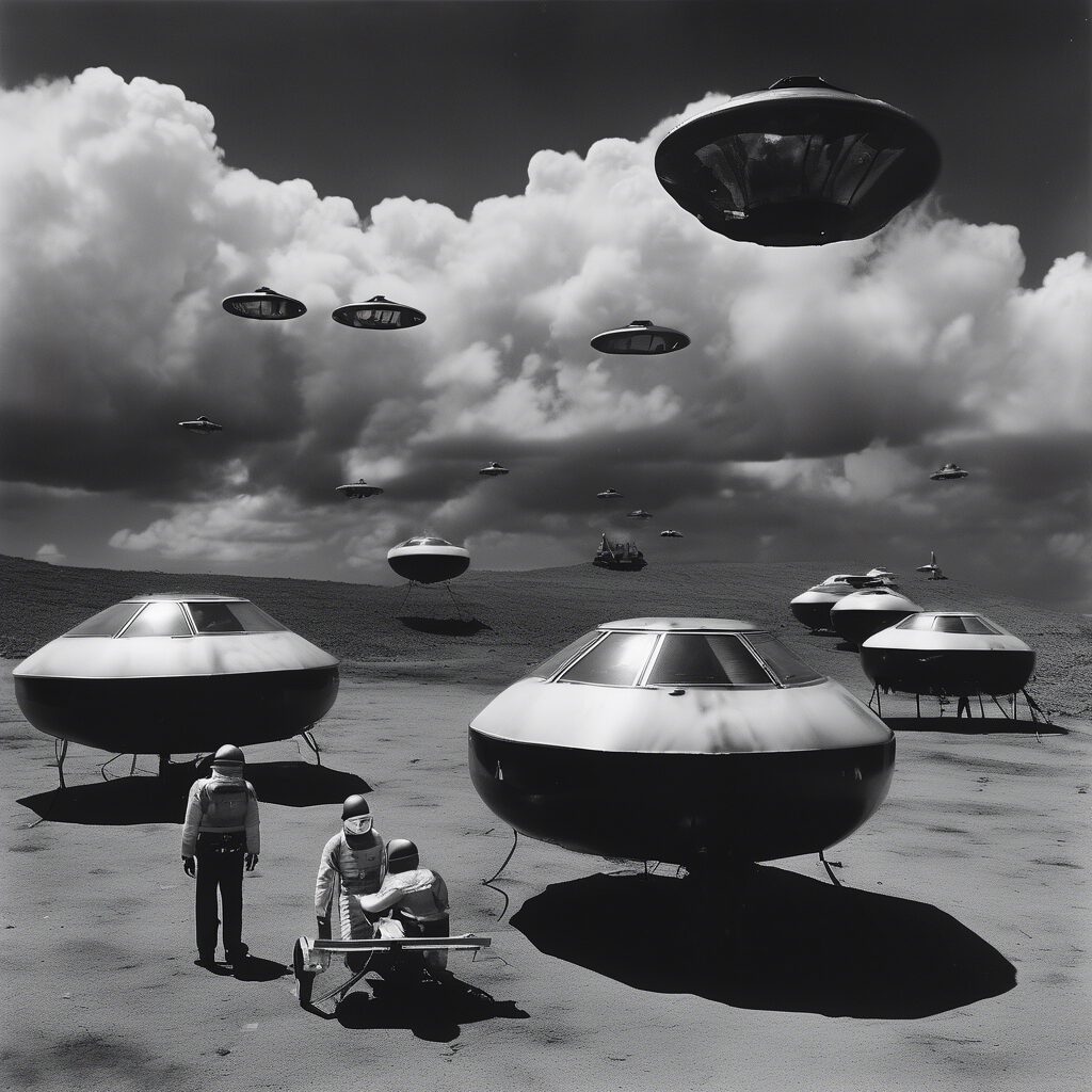  Neo-Viaje Futurista en Blanco y Negro: Visiones de la Nueva Caracas

