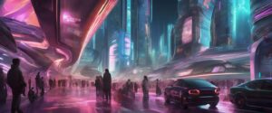 

"Divisiónes Digitales: Transhumanismo y Desigualdad en el Futuro Urbano del 2300"

