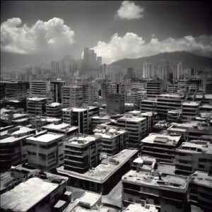  "Cruce Temporal: Venezuela Futurista en Vidrio y Sombra"

