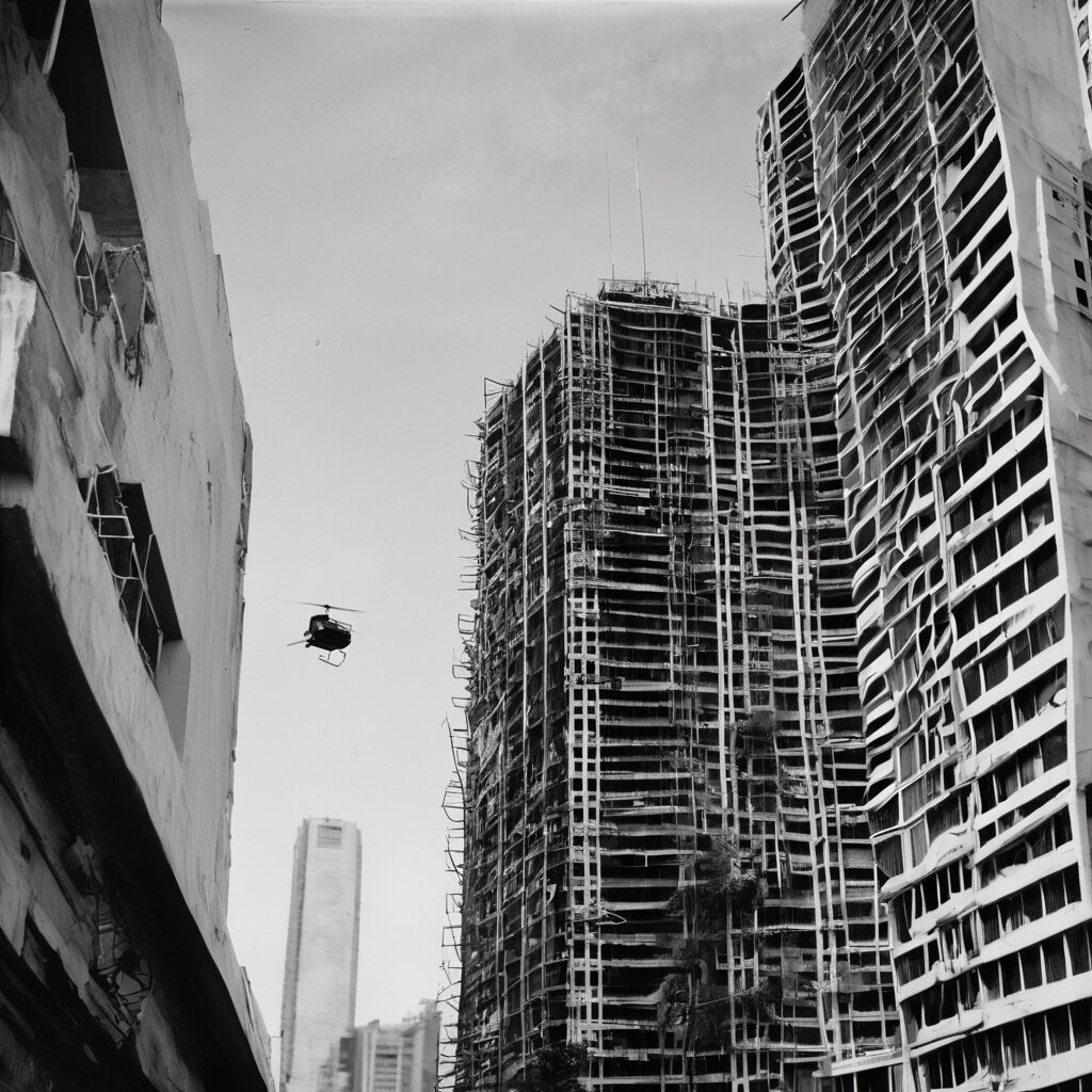  "Confluencia Modernista: Caracas Futurista en Blanco y Negro"

