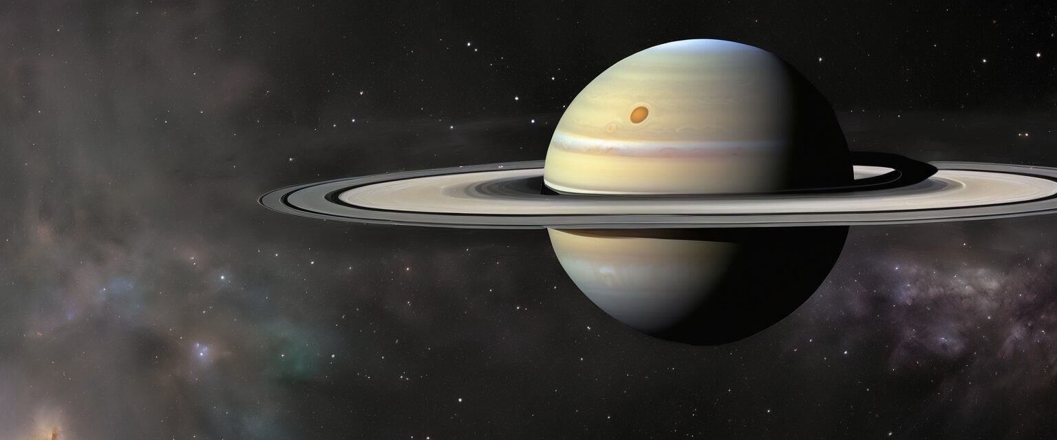  Saturno: Un Baile de Luz y Color en la Vastedad del Espacio 

